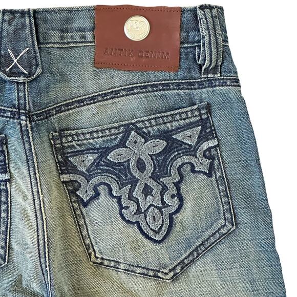 Antik Denim Bronson Slim Fit Embroidered Distressed Jeans Size 30 x 36 NWT $275 - Picture 6 of 10